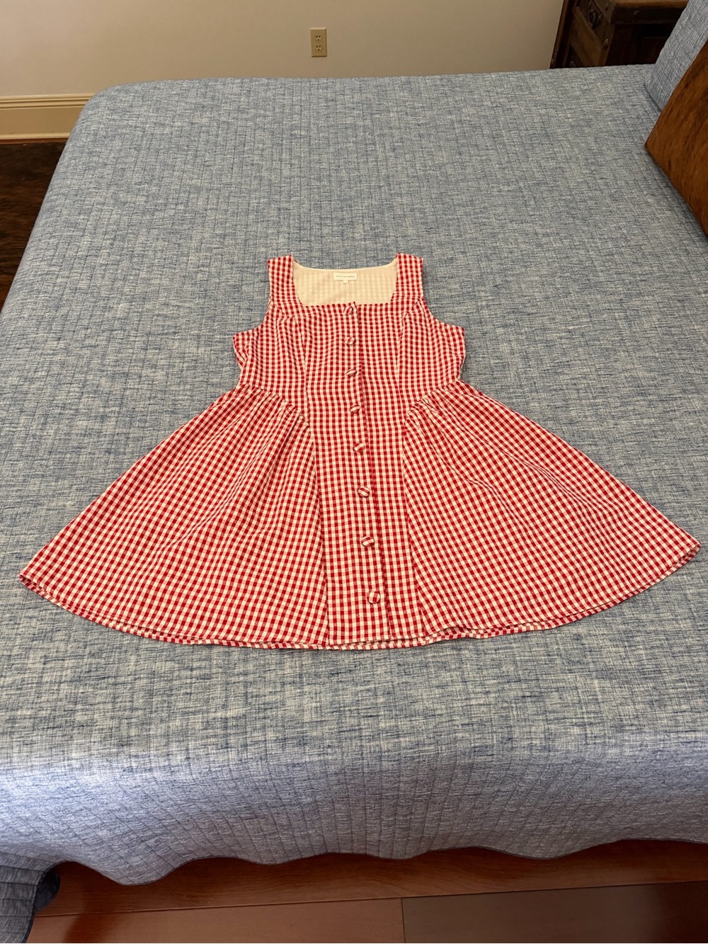 entro Red Gingham Button-Front Sundress